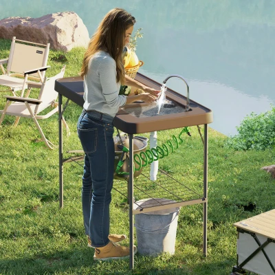 Fish Cleaning Table 45.1" L x 23.2" W x 37.2" H Tan