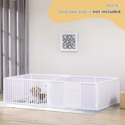 PawHut Whelping Box for Dogs, 81" x 39" x 20", White