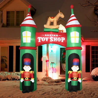 Outsunny 11.5ft Christmas Inflatables Archway with Nutcracker Soldiers