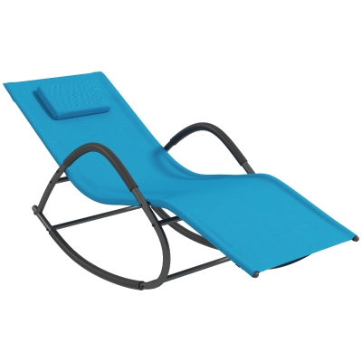 Outsunny UV Water Resistant Rocking Chair, Light Blue