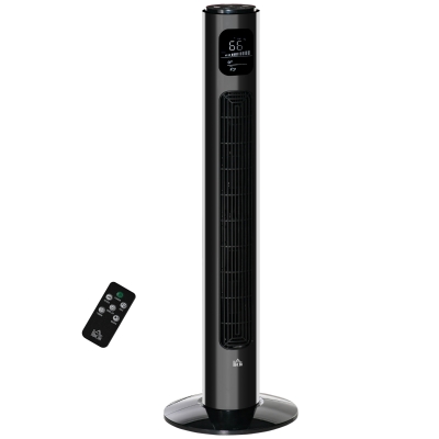HOMCOM 38" Tower Fan with Aroma Diffuser & Remote, Black