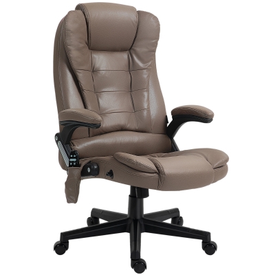 Vinsetto Massage Office Chair with Heat, Reclining, Dark Brown