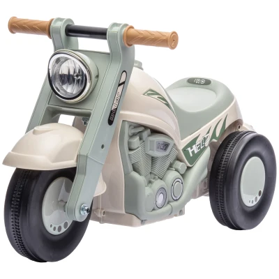 Qaba Foot to Floor Toddler Ride on Toy, Sliding Toddler Car with Music and Bubble, for 2-5 Years Old, Cream White