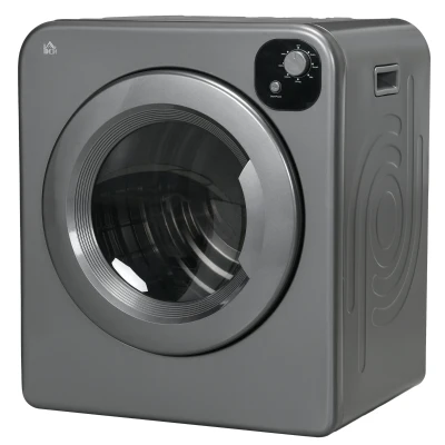 HOMCOM Compact Laundry Dryer Machine, 1300W, 3.22 Cu. Ft. Electric Portable Clothes Dryer with 7 Drying Modes for Apartment or Dorm, Grey
