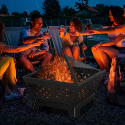 Fire Pit 26"x26"x23.25" Black