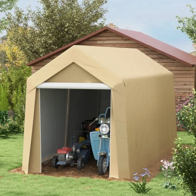Outsunny 7' x 12' Heavy-Duty Outdoor Storage Tent, Beige