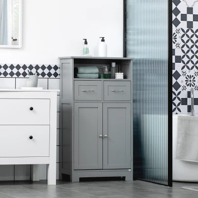 Bathroom Floor Cabinet 23.5" L x 11.75" W x 42.75" H Grey