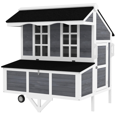 Chicken Coop 43.3" W x 38.2" D x 50.8" H Gray