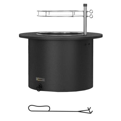 Outsunny 2-in-1 Smokeless Firepit, Stainless Steel for Patio, Black