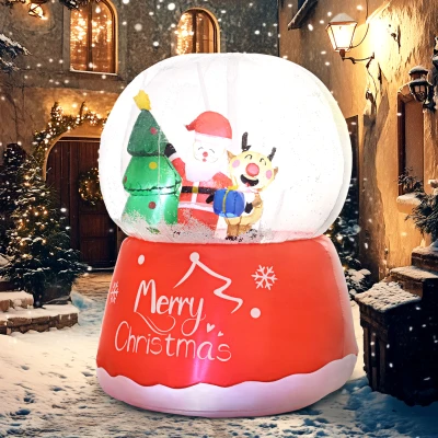 Christmas Inflatable Crystal Ball 47.2" W x 47.2" D x 66.9" H Red