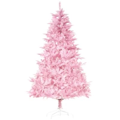 HOMCOM 5FT Artificial Christmas Tree Holiday Xmas Tree Decoration with Automatic Open for Home Party, Pink