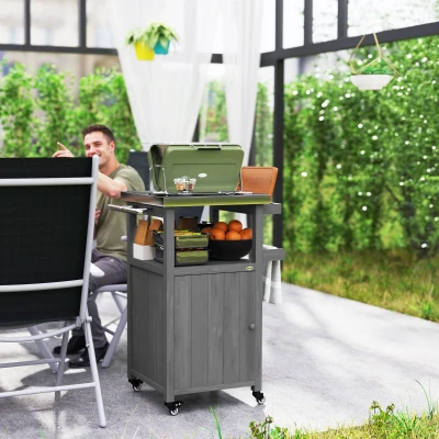 Grill Cart 26.8" W x 19.7" D x 36.4" H Dark Gray