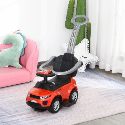 Aosom 2-in-1 Push Car Stroller Toy for Toddlers, Red
