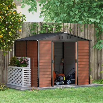 Outsunny 8' x 7' Outdoor Storage Shed, Galvanized Steel Metal
