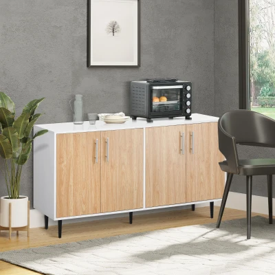 HOMCOM Modern Sideboard Buffet, Kitchen Storage Cabinet, Natural