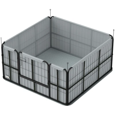 PawHut 4 Panel Dog Whelping Box with 600D Windproof Oxford Fabric Cloth, Washable Pee Pad, for M L Dogs, 48" x 48" x 23.6"
