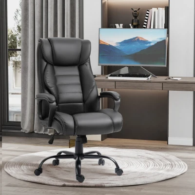 Vinsetto Ergonomic Massage Office Chair, Black, Adjustable Height