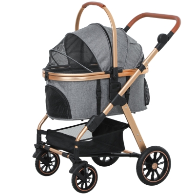 pet stroller 31.9" L x 22.8" W x 40.2" H Gray
