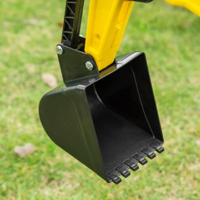 Aosom Kids Ride On Excavator, Pedal Digger, Construction Truck with Horn for Kids and Toddlers 3+, Yellow(m-9)