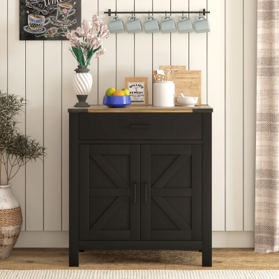 HOMCOM Sideboard Buffet Cabinet, Farmhouse Kitchen Storage Cabinet w/ Drawer and Shelf for Living Room, Entryway