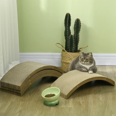 PawHut Cat Scratching Board Replacement, 4 Pack, Brown