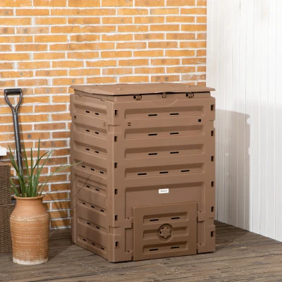 Outsunny 120 Gallon Compost Bin, BPA Free, Brown