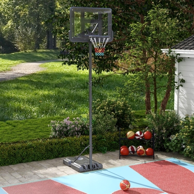 Basketball Hoop Stand 35.5" L x 23.5" W x 145.75" H Black