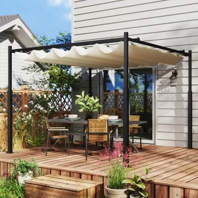 Pergola 117.3" L x 117.3" W x 90.6" H Cream White