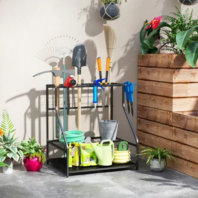 Garden Tool Storage Rack 33.1" L x 20.9" W x 28.7" H Blue