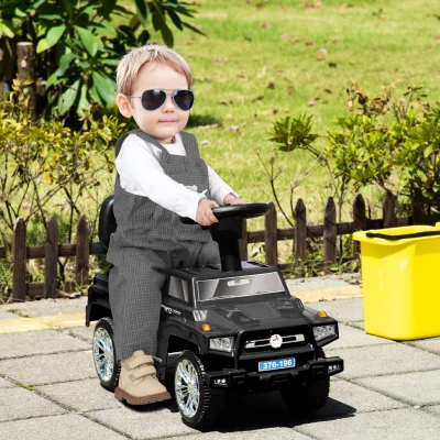Aosom Kids Ride-On Push Car, SUV Style with Music & Lights, Black
