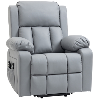 HOMCOM Electric Lift Recliner Chair with Massage & Remote, Gray