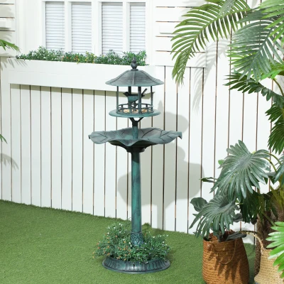 Garden Bird Bath 20" x 20" x 44.5" Green