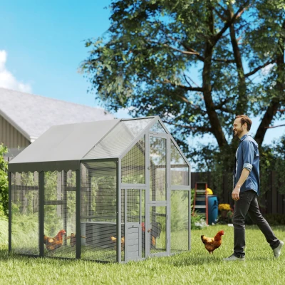 Chicken Coop 5.5' W x 6' D x 6' H Gray
