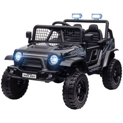 Qaba 12V Ride On Truck w/ Remote, 4 Wheels, Black