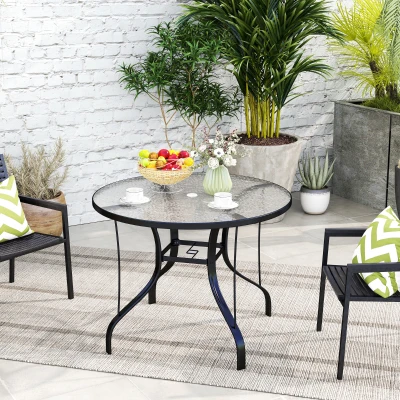 Garden Dining Table 38" L x 38" W x 28" H Black