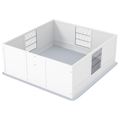 dog whelping box 48.8" L x 47.2" W x 18.9" H White