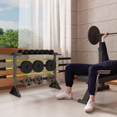 Soozier 1100LBS Capacity Weight Rack, Weight Plate Rack, and Dumbbell Rack for Home Gym Storage
