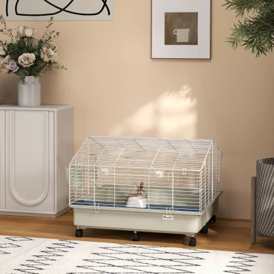 small animal cage 34.6" L x 34.6" W x 24.8" White