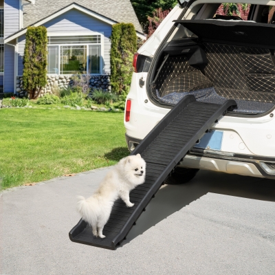 PawHut Pet Ramp for Dogs 61 Inch Long, Dog Ramps for Car, Truck, SUV, Foldable Portable