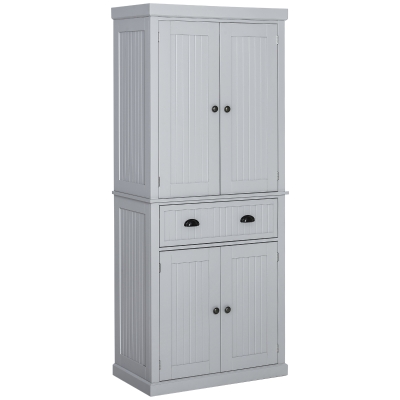 HOMCOM 72" Kitchen Pantry, Freestanding Storage Cabinet with Drawer, Doors, Grey