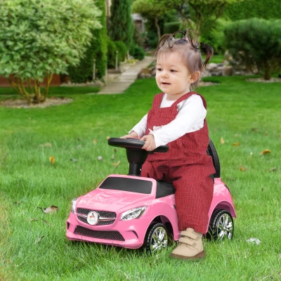 Aosom Kids Ride On Push Car, Pink Toddler Sliding Toy