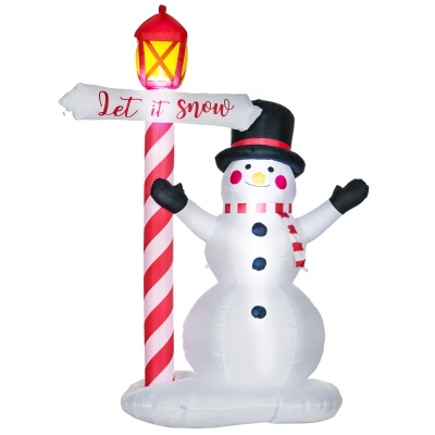 HOMCOM 7ft Christmas Snowman Inflatable with LED Light