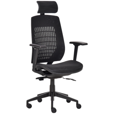 Office Chair 26.5"x25.25"x46.5"-49.5"H Black