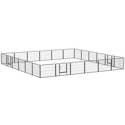 PawHut 24 Panel 24" Height Heavy Duty Dog Playpen for Small Medium Dogs, Grey