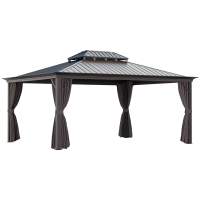 Outsunny 12' x 10' 2-Tier Aluminum Hardtop Patio Gazebo