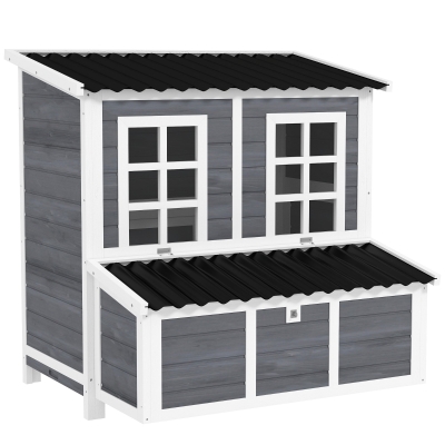 Chicken Coop 39.4" L x 33.9" W x 39.4" H Light Gray
