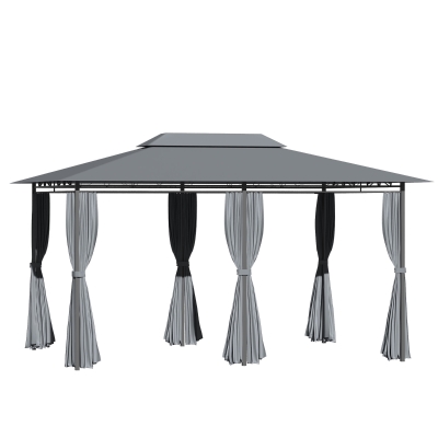 Outsunny 10' x 13' Soft Top Gazebo Pergola, Sage Gray