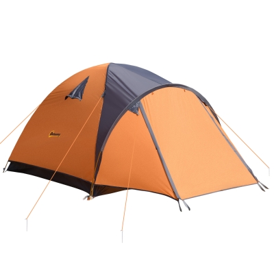 Outsunny 4-Person Camping Tent with Porch, Portable Orange