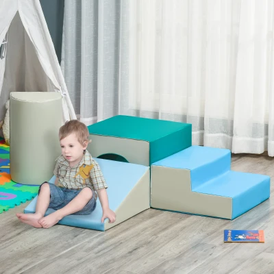 Qaba 4-Piece Foam Play Set, Soft & Safe for Toddlers, Multicolor