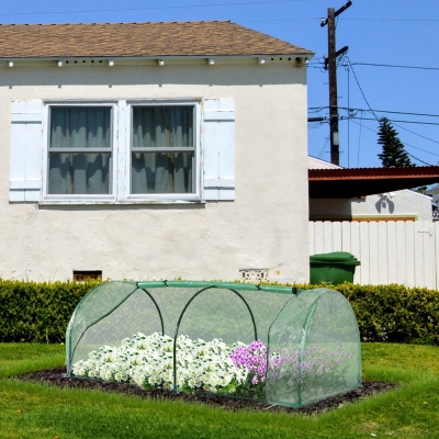 Outsunny Mini Greenhouse Portable Hot House for Plants with Zippered Doors for Outdoor, Indoor, 79" x 39" x 32", Green
